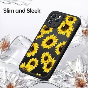 LUMARKE for iPhone 11 Pro Case and Screen Protector Translucent Floral Design